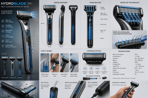 HydroBlade Pro – Self-Cleaning Water Jet Razor Technology